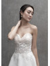 Sweetheart Neck Beaded Ivory Lace Organdy Wedding Dress